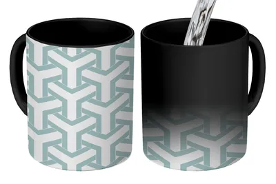 Obrázek produktu pro MuchoWow® Kouzelný pohár Design - linie - vzor 350 ml Barva měnící se pohár Dárkový nápad - foto hrnek