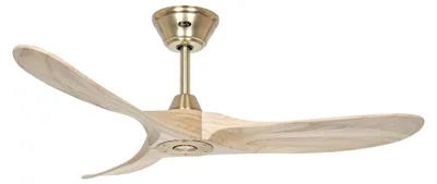 Immagine prodotto di Ventilatore da soffitto a risparmio energetico con telecomando Eco Genuino 122 cm Ottone opaco / Legno naturale