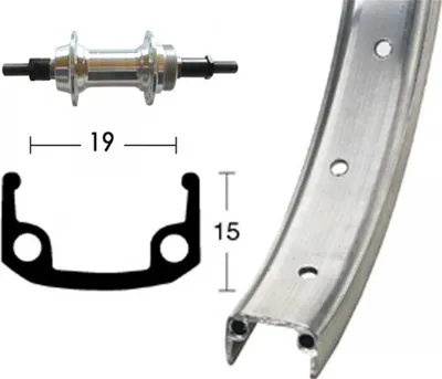 Image de Roue en H 20x1.75 36L. aluminium / zinc rigide pour Schr.-ZKR