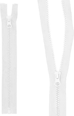 Produktbild von mumbi Reißverschluss teilbar 5mm 20cm Weiss Kunststoff Reißverschlüsse mit Zipper grobe Zähne