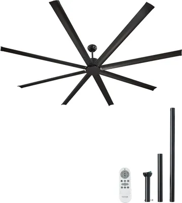 Obrázek produktu pro 243cm hliníkový stropní ventilátor bez dálkového ovládání DC motor černý