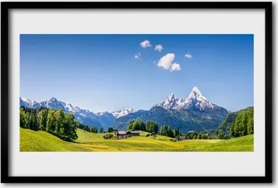 Produktbild von Bild 60x40 MDF-Rahmen Wandkunst Felder Bäume Berglandschaft