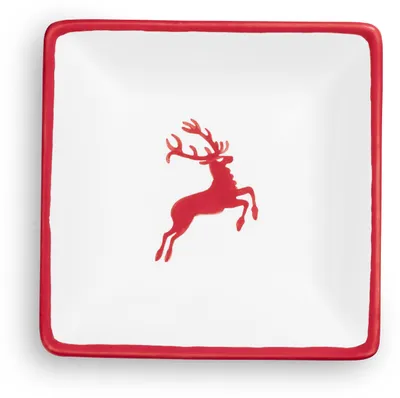 Produktbild von Gmundner Keramik Rubinroter Hirsch, Snackschale (11x11cm)