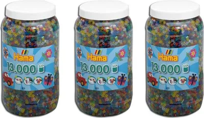 Produktbild von Hama Midi 211-53 Bügelperlen Dose 3x 13000 Stück transparent Farben gemischt Mix