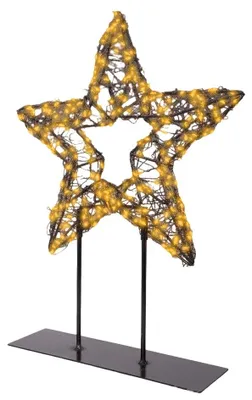 Productafbeelding van Classic warm 300 Micro-LED verlichte ster tafellamp zwart 28 x 37 cm Lumineo