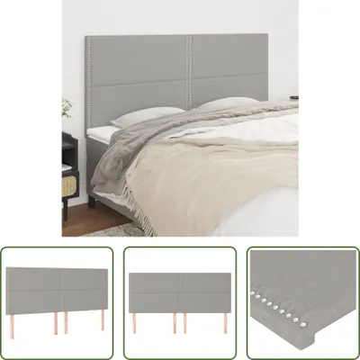 Produktbild von The Living Store Kopfteile 4 Stk. Hellgrau 100x5x78/88 cm Stoff