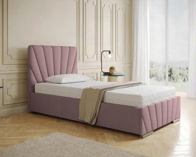 Produktbild von Polsterbett RAY - Komfortbett mit Stauraum, Einzelbett, Rosa, 90x200cm, Bonellfederkernmatratze, H3
