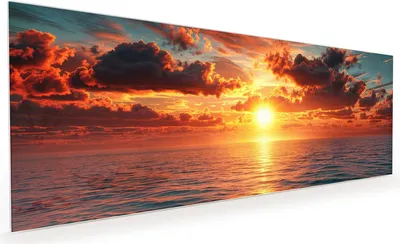 Produktbild von Küchenrückwand Spritzschutz Glas mit Motiv Sonnenuntergang Meer 40 x 40 cm