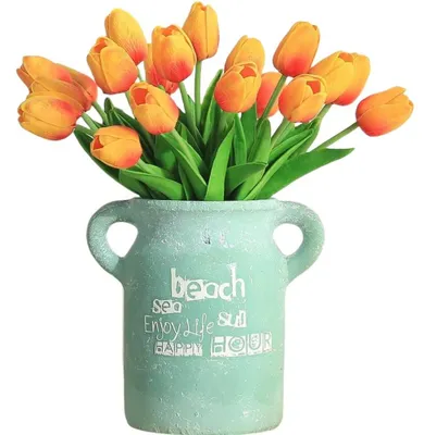 Produktbild von Set mit 10 realistisch aussehenden Kunsttulpen zur Dekoration