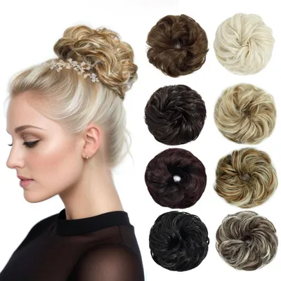 Zdjęcie produktu dla Część włosów, loki, gumka do włosów typu "scrunchie", syntetyczna, kolor: brązowy, waga: 45g