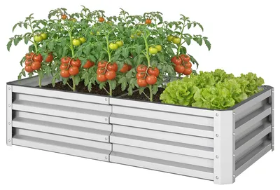 Produktbild von Outsunny Hochbeet aus Stahl, Wetterbeständig Pflanzbeet Frühbeet Gartenbeet