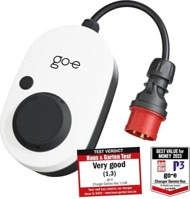 Zdjęcie produktu dla go-e Gemini flex, Biały, Ściana, Czarny, Typ 2, IT, TN, TT, IP55
