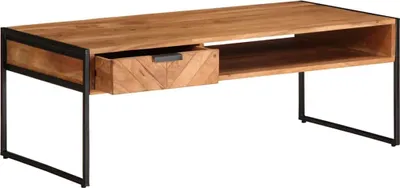 Image de vidaXL Table basse 110x55x40 cm en bois massif d'acacia