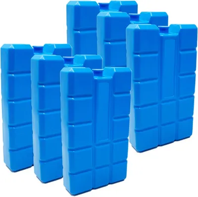 Produktbild von Set mit 6 Kühlakkus à 400 ml, 6 blaue Kühlelemente für Kühltasche oder Kühlbox