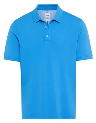 Image de Polo Brax bleu à manches courtes, coupe classique