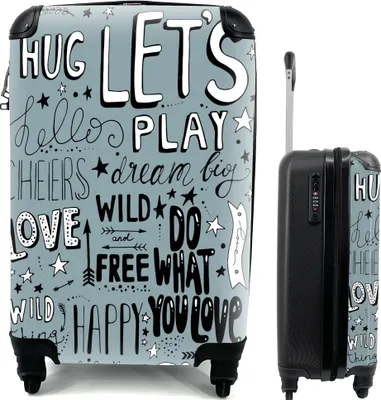 Produktbild von MuchoWow® MuchoWow® Koffer Handgepäck Trolley Rollkoffer Kleine Reisekoffer mit 4 Rollen - Zitate - Sprichwörter - Kinder - Baby - Kinder - Cabin Size < 55x40x23 cm & 55x40x20 cm - Fotokoffer - Kabine