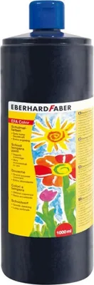 Produktbild von Schulmalfarbe Efacolor Tempera 1000ml Flasche schwarz Packung mit 6 Stück