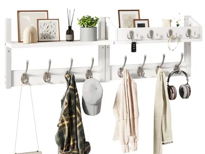 Produktbild von Wandhaken mit Regal - Multifunktionale Wandgarderobe