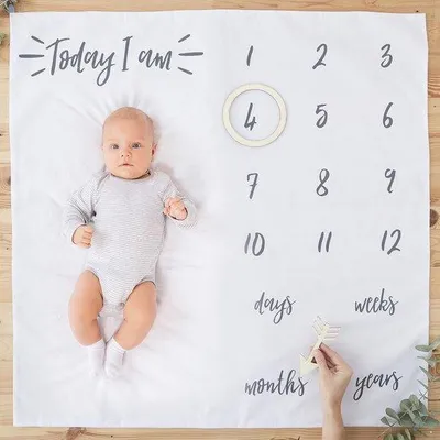 Obrázok produktu pre Biela detská prikrývka na fotografovanie míľnikov
