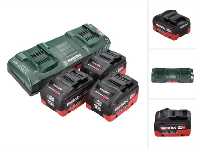 Obrázok produktu pre Metabo 18 V základná sada 3x akumulátor 10,0 Ah LIHD + ASC 145 DUO dvojitá nabíjačka CAS systém
