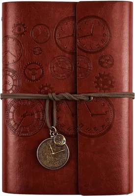 Produktbild von Nachfüllbares Leder Notizbuch Reisetagebuch, Vintage Spiralbindung, A5 Liniert, 80 Blätter, Braun