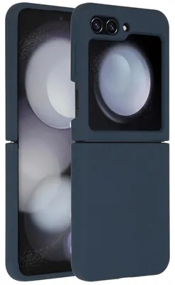 Imagen del producto de Funda Trasera de Silicona Líquida para Samsung Galaxy Z Flip 5 - Azul oscuro