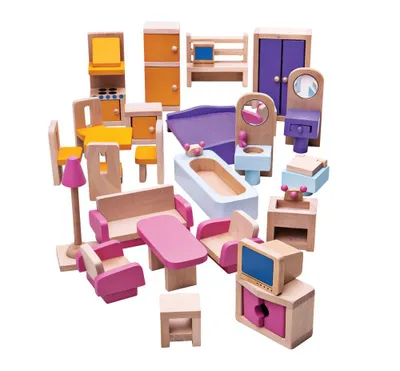 Obrázek produktu pro Bigjigs Toys Dřevěný nábytek do domečku pro panenky