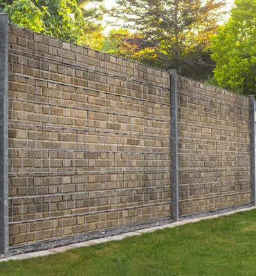 Produktbild von Sichtschutzstreifen helle Ziegelsteine Sichtschutz Garten Zaun - 250x100cm