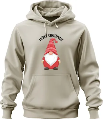 Zdjęcie produktu dla Wesołych Świąt! Świąteczna bluza z kapturem Uni Gnome Christmas Snowflakes, Nature, 3XL
