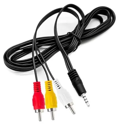 Produktbild von 3,5 mm auf RCA AV-Kabel, S Videokabel, Cinch zu Jack, Audiokabel Für Smartphones, MP3-Player, Tablets, Lautsprecher, Heimkino - 1m