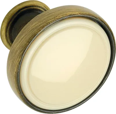 Produktbild von Siro Knopf L= 30 mm Messing antik/Beige