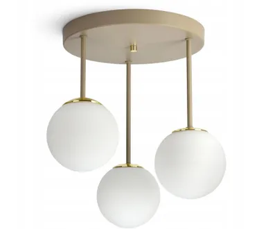 Zdjęcie produktu dla LUXOLAR Lampa sufitowa 3-punktowa G9 LED 15W - żyrandol beżowo-złoty dla buira, jadalni, sypialni - styl nowoczesny, skandynawski, soft loft