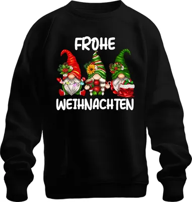 Produktbild von Frohe Weihnachten Wichtel Elf Gnome Zwerge - Weihnachten Xmas Christmas Uni Pullover, Schwarz, XL