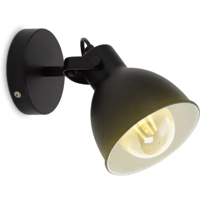 Produktbild von Wandlampe - schwenkbar, retro, E27 Fassung, max. 10W, schwarz