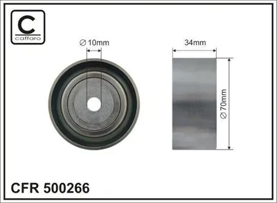 Produktbild von CAFFARO 500266 Umlenkrolle Keilrippenriemen 70mm passend für MERCEDES-BENZ ACTROS MP4 / MP5 AROCS ANTOS