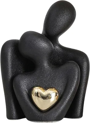 Produktbild von Ein Paar Skulpturen - Abstrakte Skulptur - Wohnzimmerdekoration - Keramik - 11,4 x 19,9 cm - Schwarz