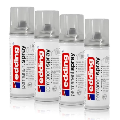 Produktbild von 4x edding Permanent Spray Klarlack glänzend 200 ml Acryl-Qualität