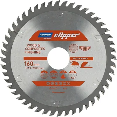 Produktbild von NORTON KREISSÄGE 160 mm x 30/16 mm x 48z HOLZ & VERBUNDWERKSTOFFE ATB (2,6 / 1,6)