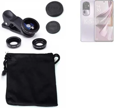 Produktbild von K-S-Trade Smartphone Kamera Linsen Set Kompatibel mit Oppo Reno10 PHW110 3in1 Clip-On Kamera Adapter Macro Weitwinkel FishEye Fischauge Objektiv Linse
