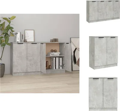 Produktbild von vidaXL Sideboards 2 Stk Betongrau 60x30x70 cm Holzwerkstoff -  Sideboards