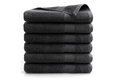 Produktbild von DoubleDry Hotel Kollektion Badetücher Set - 6 Teilig - 100% Baumwolle - 500 g/m² - Weich - 70x140 cm - Anthrazit