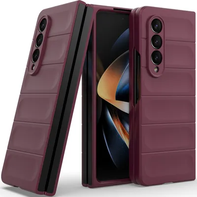 Produktbild von Handyhülle für Samsung Galaxy Z Fold 4 5G Hartes PC Matt Stossfest Anti-rutsch Hülle bordeaux