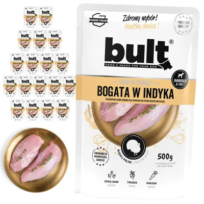 Produktbild von BULT | Hundefutter Pute - Nassfutter Set 20x500g Beutel - Hunde Nassfutter fur Hund
