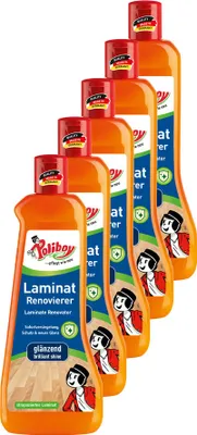 Produktbild von Poliboy Laminat Renovierer Glänzend 5er Set - 2,5L, Inhalt jeweils 500ml - Sofortversiegelung, Schutz & neuer Glanz