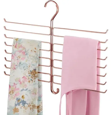 Produktbild von mDesign Hosenbügel Schalhalter Hängeaufbewahrung Kleiderbügel Metall Roségold