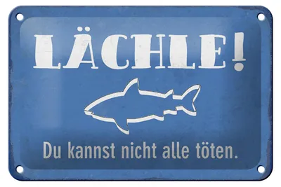 Produktbild von Blechschild Spruch 12x18cm lächle Du kannst nicht alle