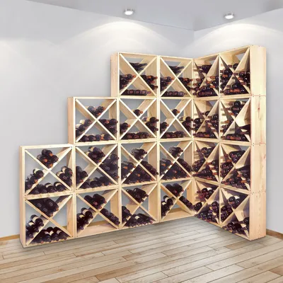 Produktbild von Weinregal 48 cm, Holz natur, Modul X
