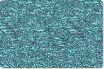 Produktbild von MuchoWow® Mauspad Mousepad Wellen - Muster - Wasser 27x18 cm - Mousepads - Maus Mat - Pad - Mausunterlage - Büroartikel - Desk Matten