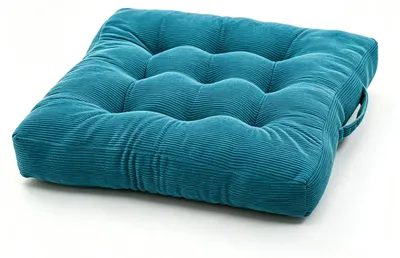 Sitzkissen 40x40 cm, Bodenkissen mit Tragegriff, Seeblau