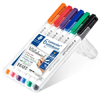 Produktbild von STAEDTLER Lumocolor 301 Whiteboard-Marker im Stiftformat Box mit 6 Farben